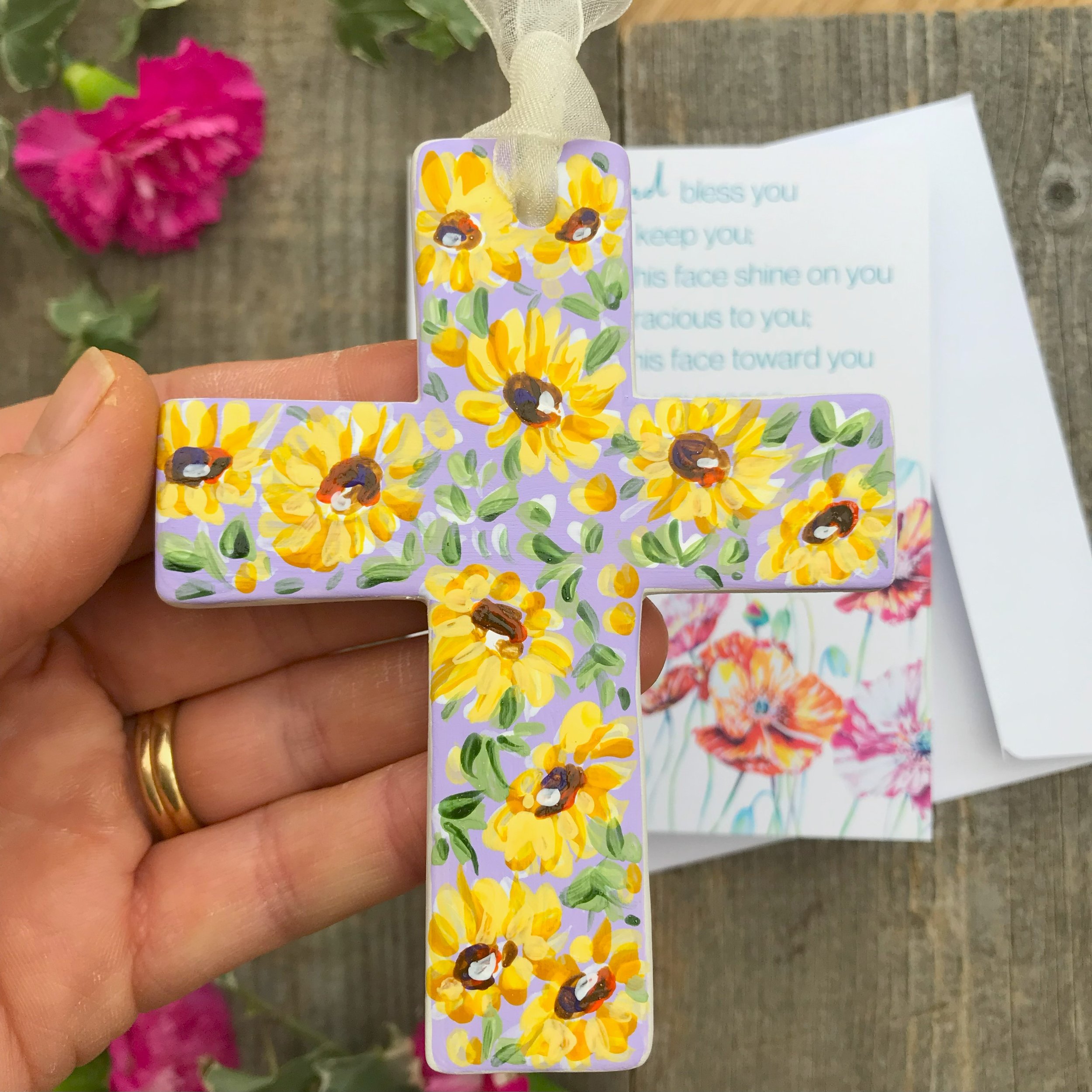 Vibrant Life | The Blessing Ceramic Cross with Card | Suzanne